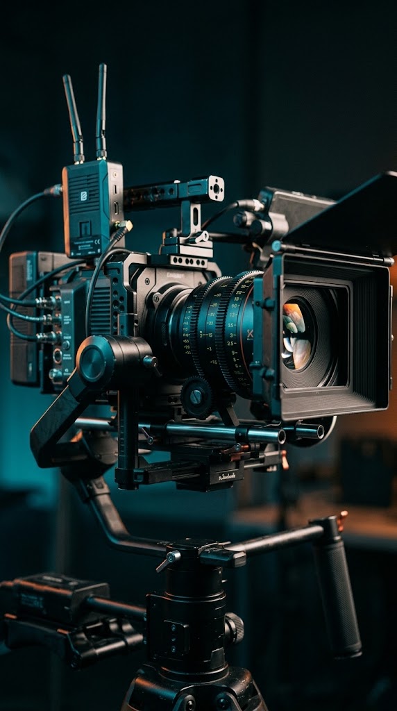 Zbliżenie na profesjonalny obiektyw kinowy i sprzęt operatorski 4K kadragency.pl